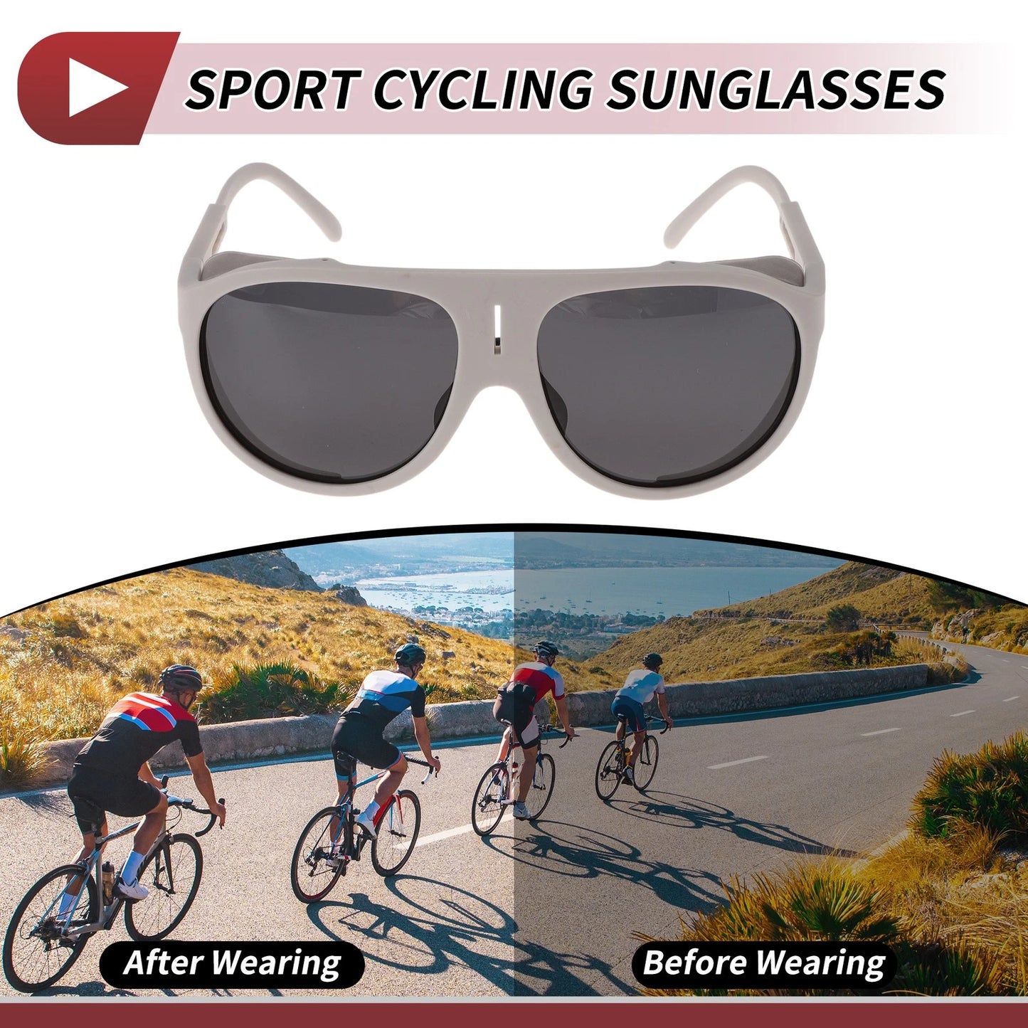 Motorcycle Riding Goggles Deep Gray Lens Gray Frame Tri-acetel Cellulose