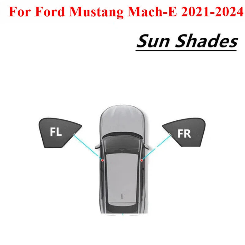 2 x Window Sun Visor Shade Privacy Sleep Shield for Mustang Mach-E (2021–2024)