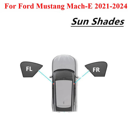 2 x Window Sun Visor Shade Privacy Sleep Shield for Mustang Mach-E (2021–2024)