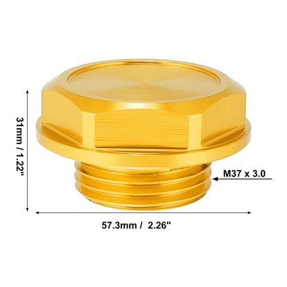 Gold Tone Aluminum Alloy Gas Engine Oil Filler Cap Plug Cover for Toyota RAV4
