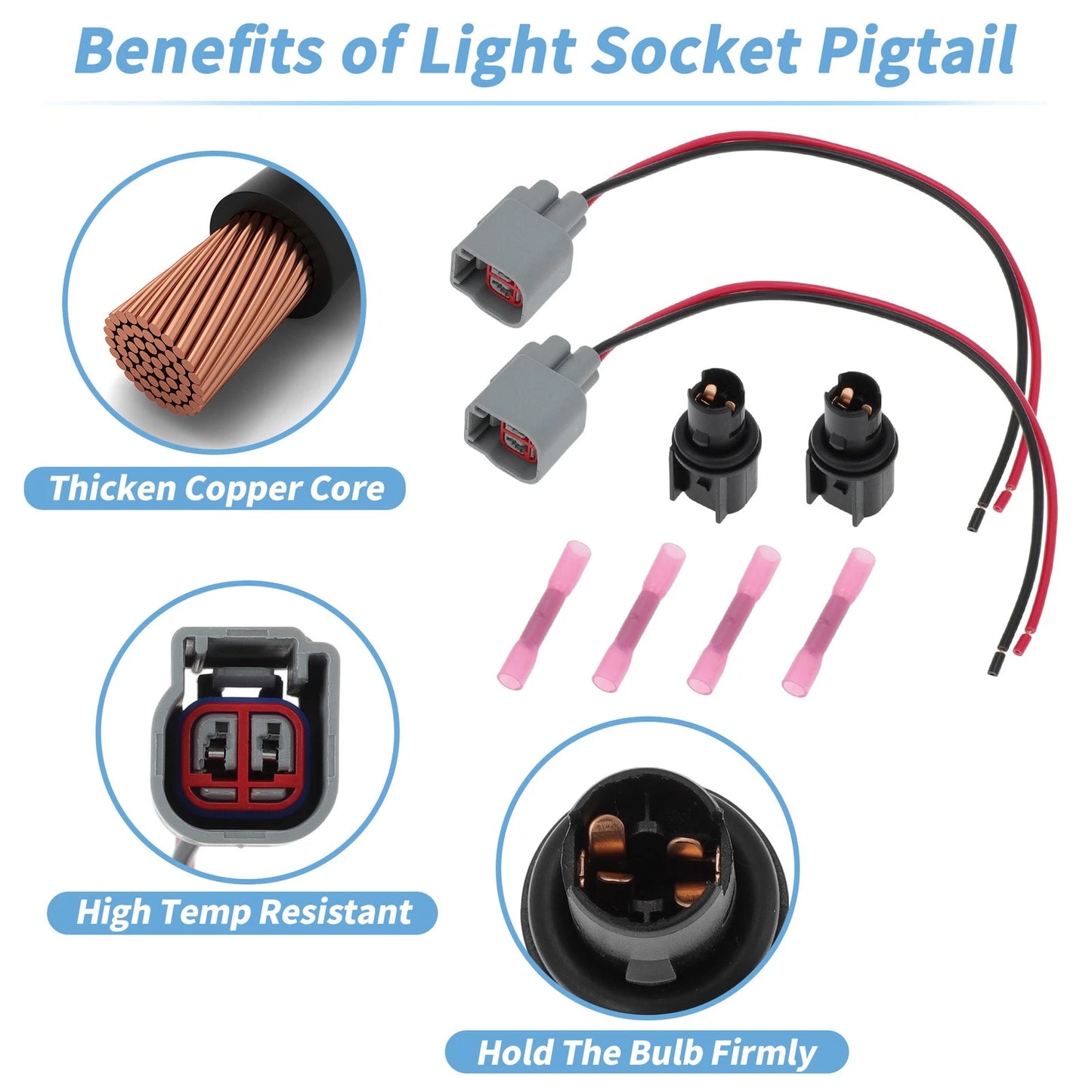 Side Marker Light Bulb Socket Pigtail Wiring for Ford Fiesta (2009-2019)