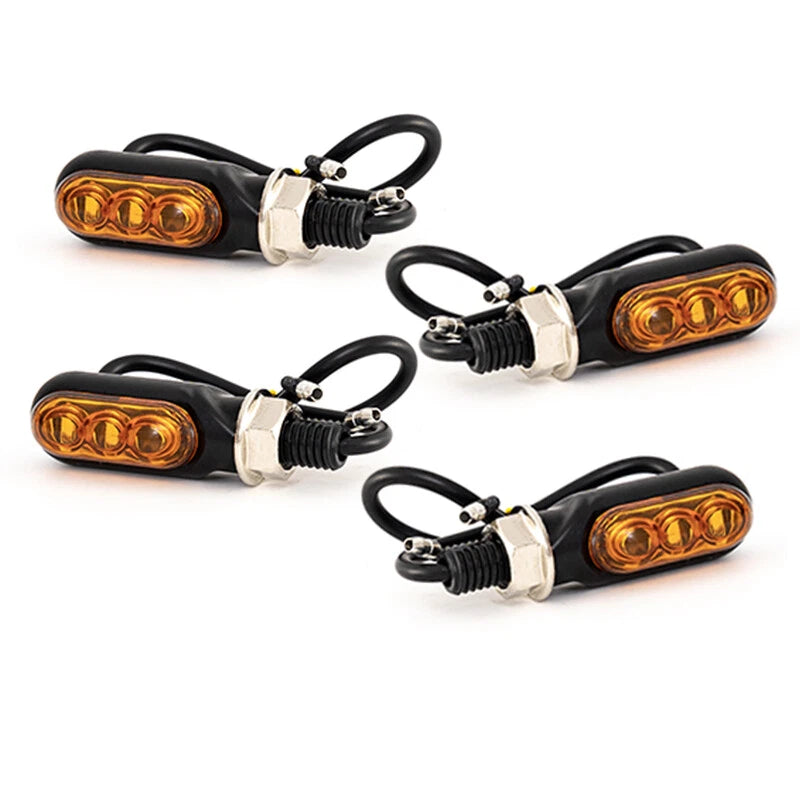4 x Universal Motorcycle Dynamic LED Turn Signal Indicator Amber Light