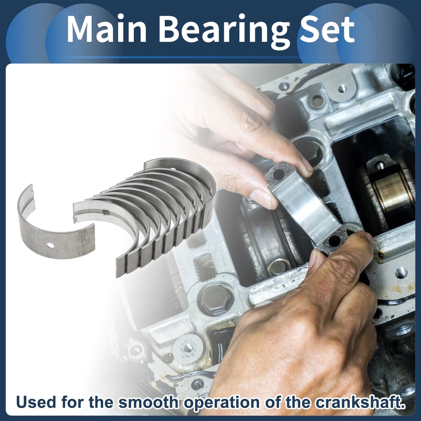 10 Pcs Main Bearing Set for Toyota Toyoace (1971-1979)