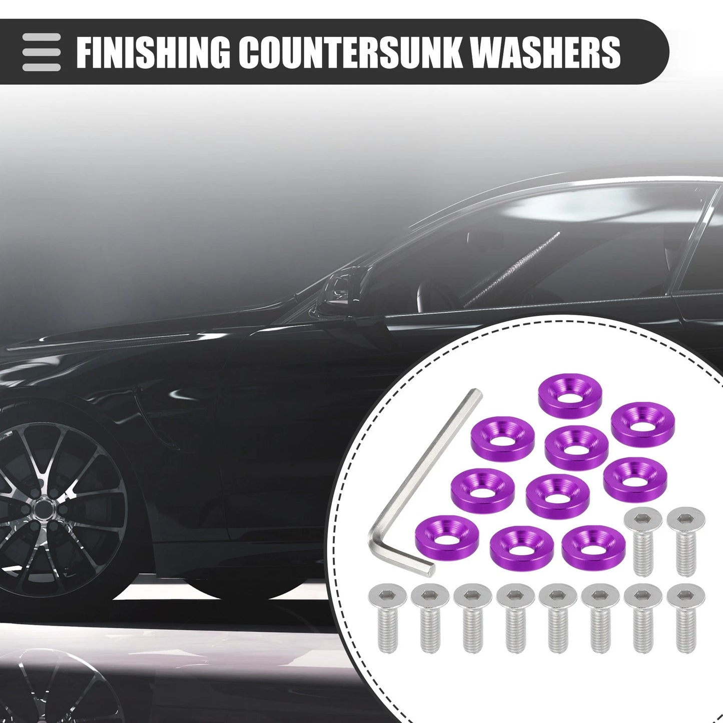 Set Finishing Countersunk Washers Dress Up Tool Kit for Motorcycle