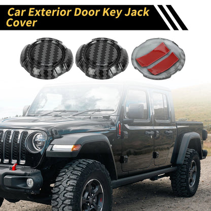 3 x Car Exterior Door Key Jack Covers for Jeep Wrangler JL JLU 2018-2022 Black