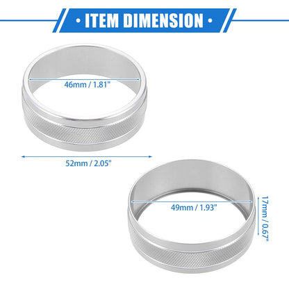 3 x Car AC Switch Knob Cover Rings for Jeep Wrangler JK JKU (2011-2018) Silver