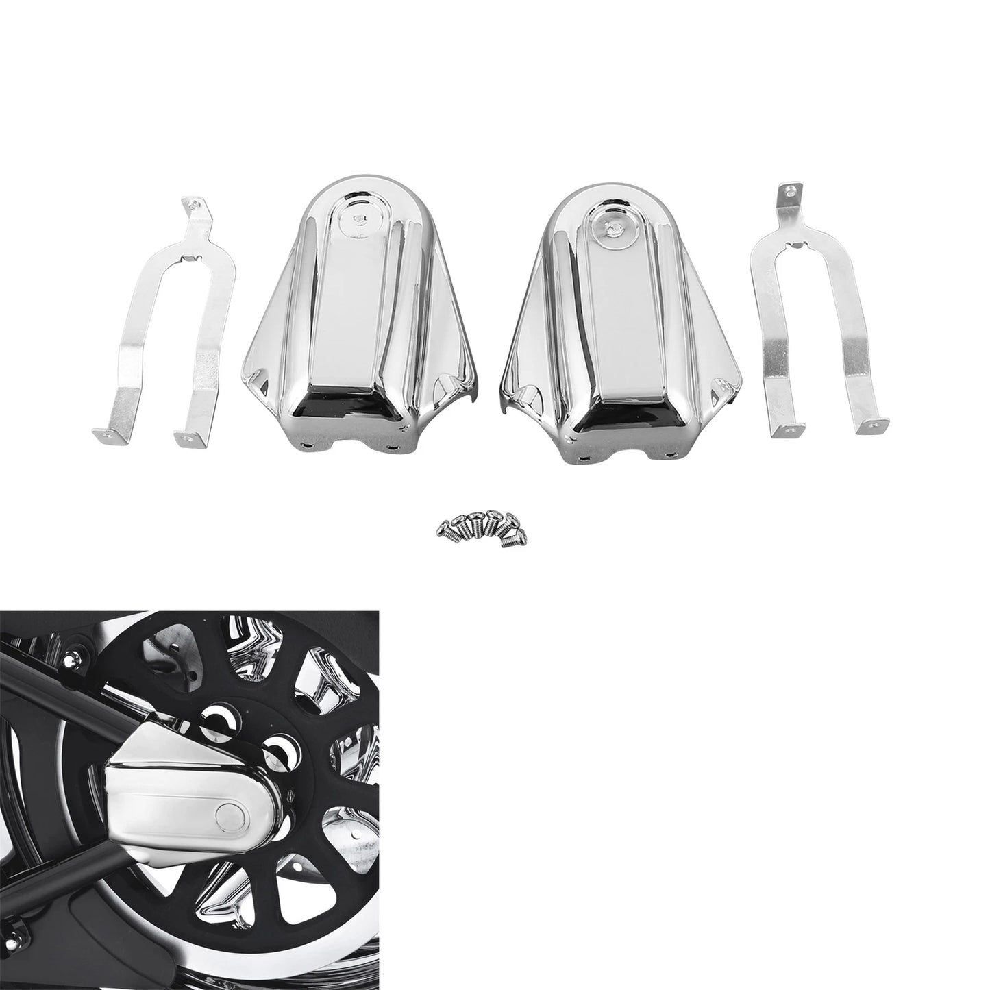 Chrome Rear Axle Covers for Harley Heritage Softail Deluxe (2008-2017)