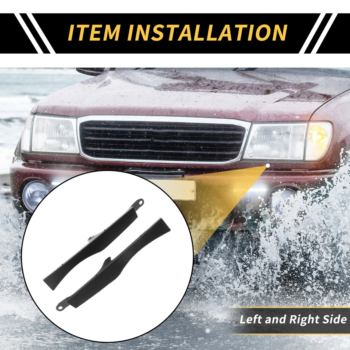 Pair Front Bumper Grille Headlight Filler for Toyota Tacoma (2005–2011)