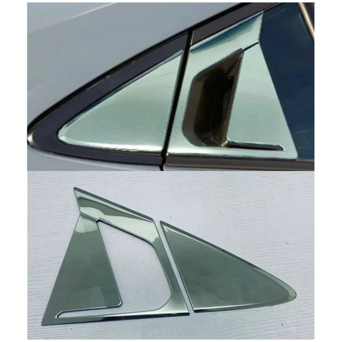 Stainless Steel Rear Door Handle & Corner Window Cover Trim for Toyota Prius (2023-2024)
