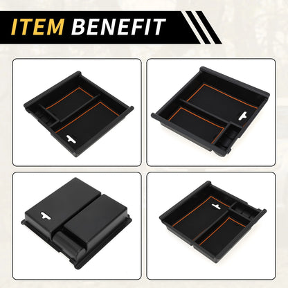Center Console Organizer Insert Tray for Toyota Tacoma (2016-2021) Black Orange