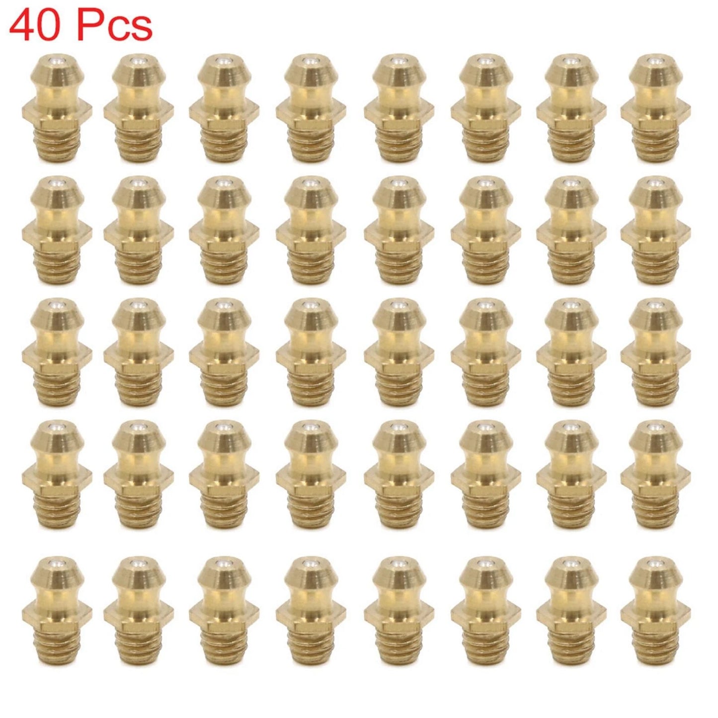 40pcs M6 x 1 Brass Straight Grease Nipple Fitting for Motorcycle Car