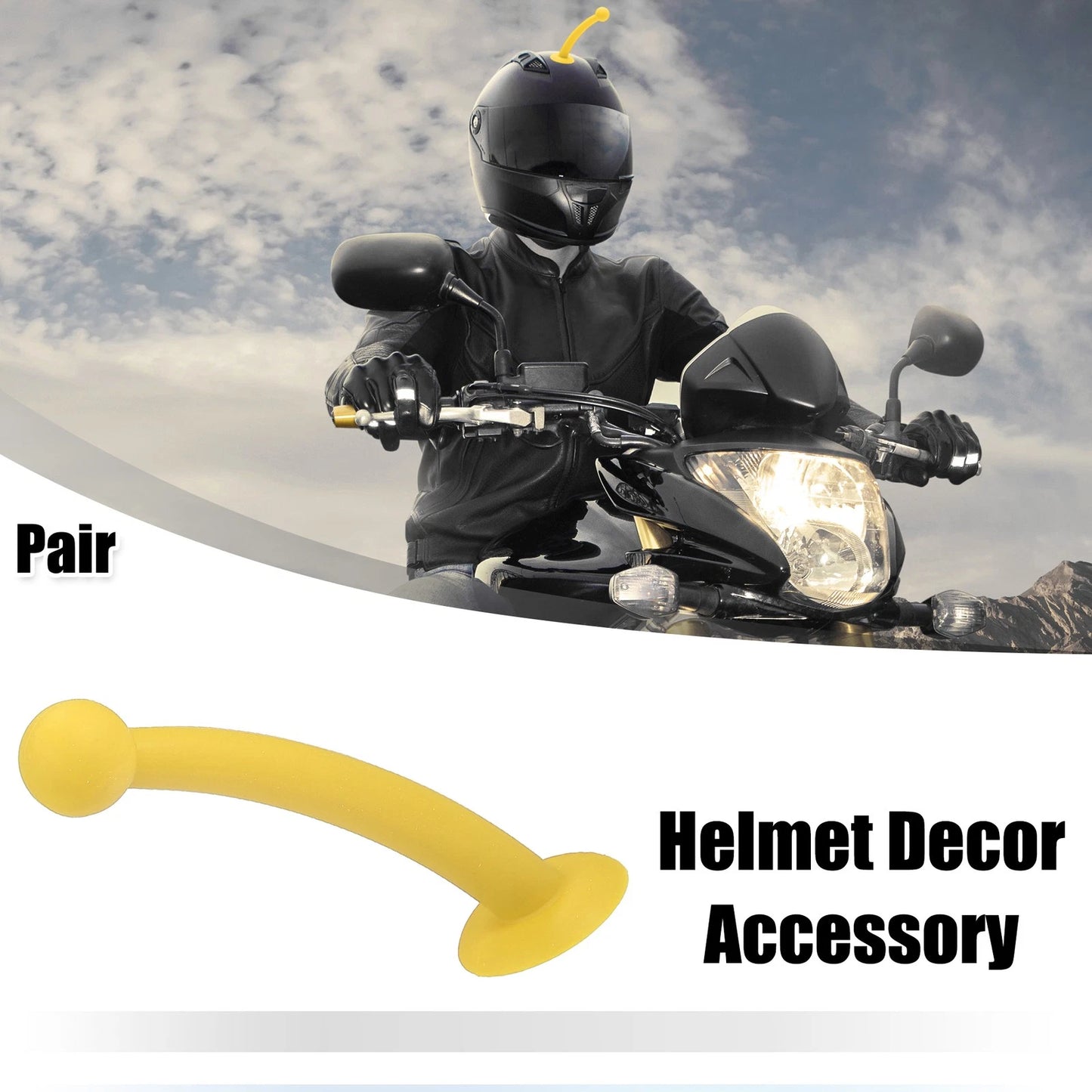Universal Roof Ornament Antenna Shape for Car Motorcycle Bike Helmets Yellow