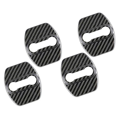 4 x Carbon Fiber Black Door Lock Striker Covers for Kia GT (2018-2023)