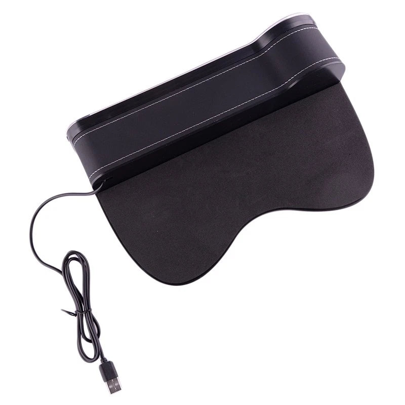 Car Seat Gap Filler Storage Box Holder with Dual USB for Universal Fit