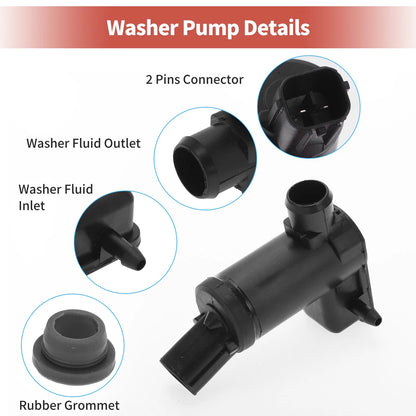 Windshield Washer Pump w/ Grommet for Mitsubishi (2001-2007)