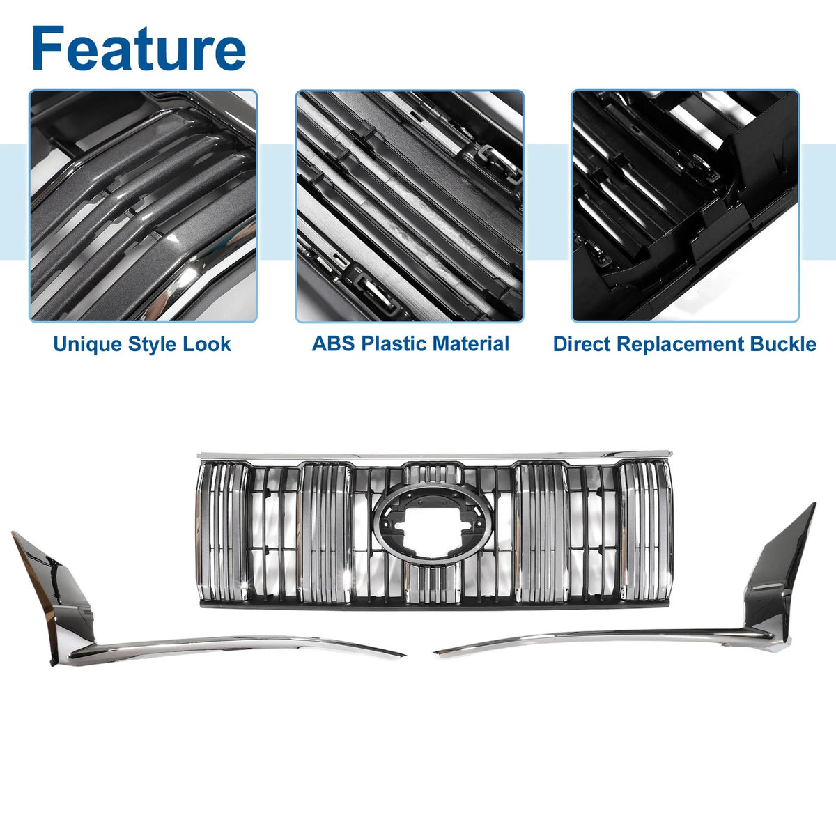 Upper Bumper Grille for Toyota Land Cruiser Prado (2017-2020)