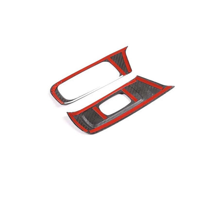 Real Carbon Fiber Window Switch Buttons Cover Parts Trim Fit For Porsche 718 911