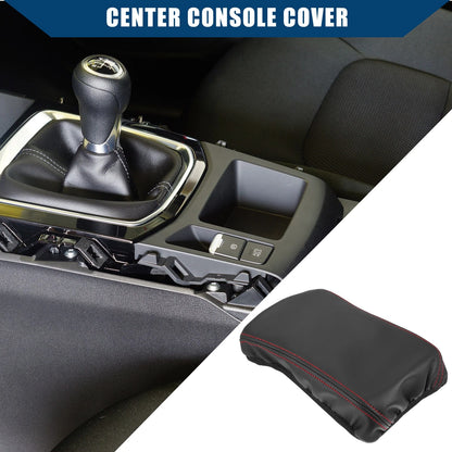 Center Console Armrest Cover for Peugeot 208 E-208 (2020-2022) Black Faux Leather