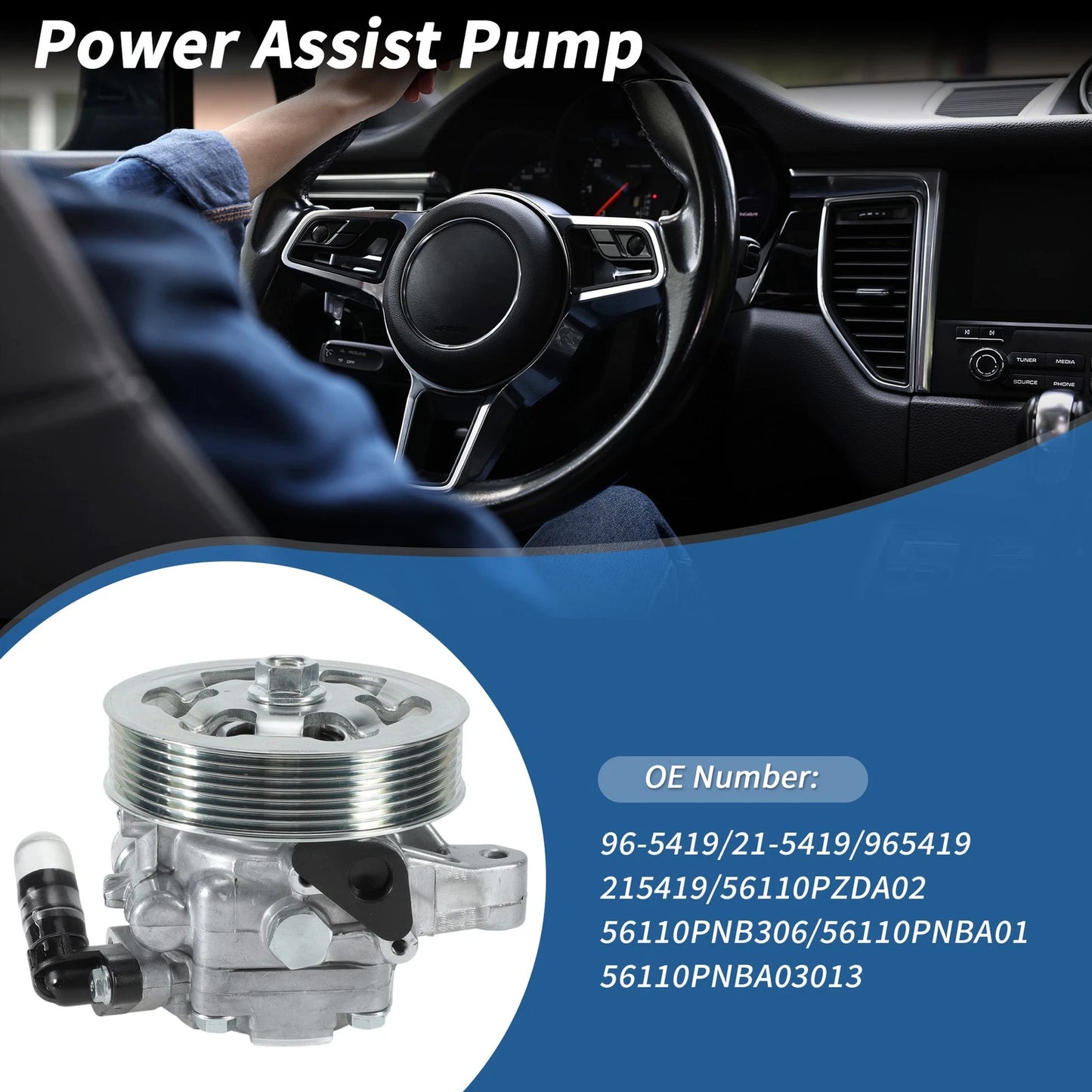 Power Steering Pump with Pulley for Honda Accord (2006-2007) 1 x