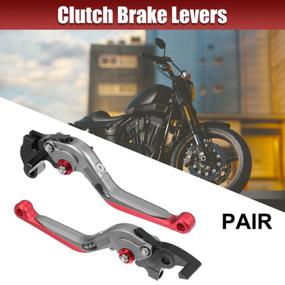Pair Titanium Tone Red Brake Clutch Levers for Suzuki Gixxer SF250