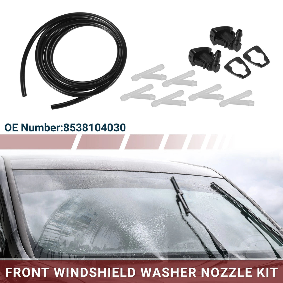 1 Set Windshield Washer Nozzle for Toyota Tacoma with Hose and Connectors