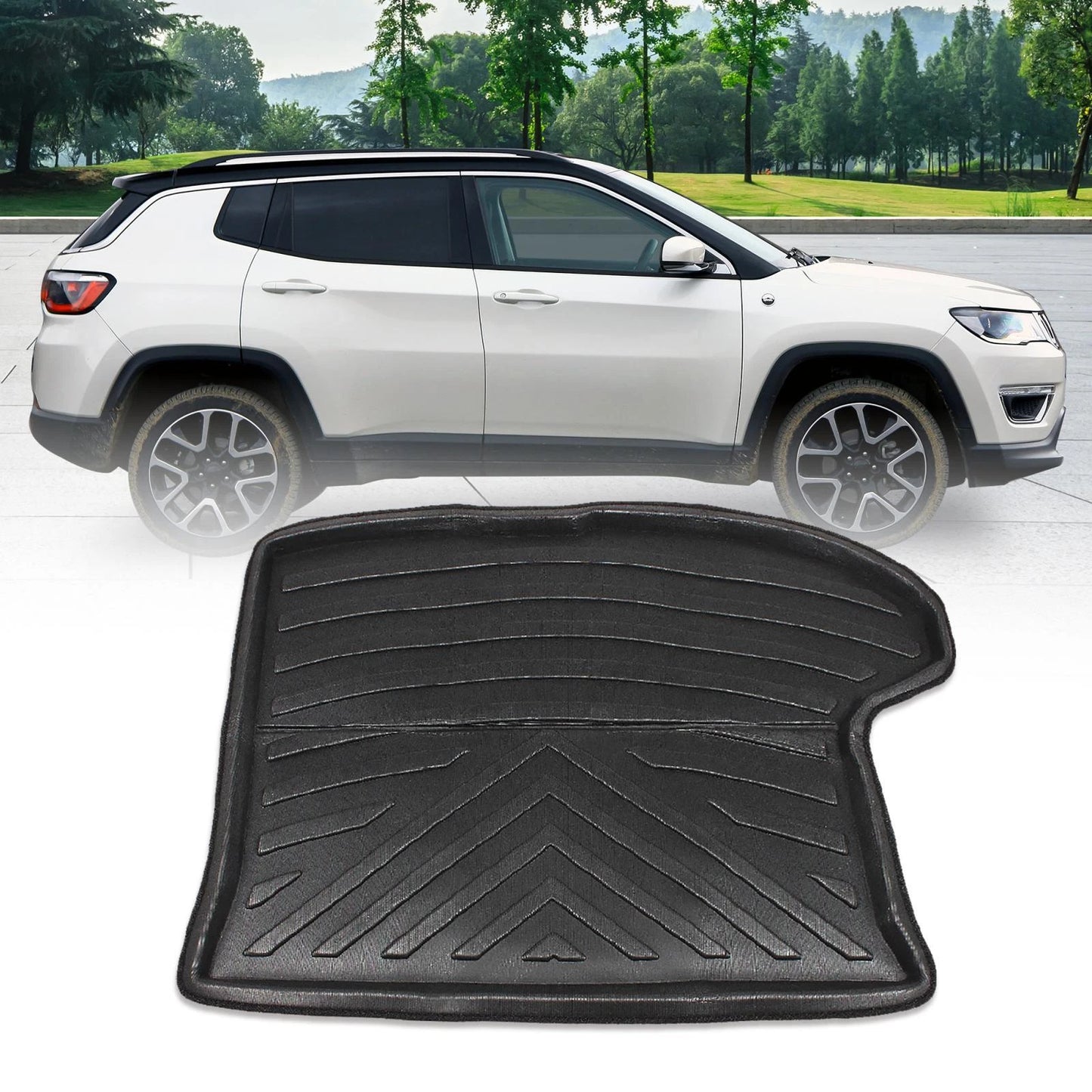 Car Rear Trunk Tray Boot Liner Cargo Mat Cover for Jeep Compass (2007-2016)