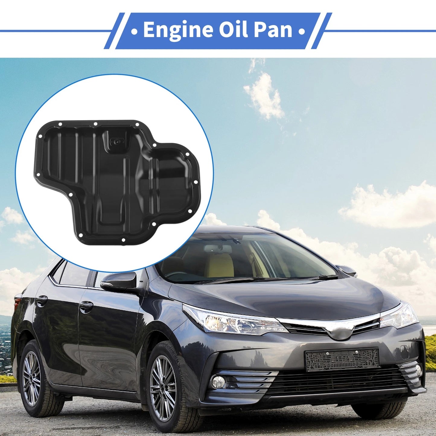 Engine Oil Pan Aluminum Alloy Black for Toyota RAV4 (2019–2023)