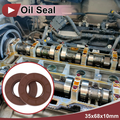 Oil Seal 35x68x10mm Brown Rotary Shaft Seal FKM Rubber 2 x