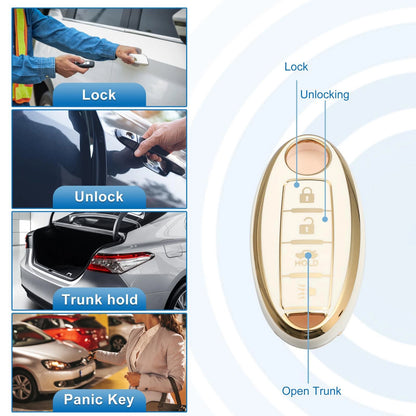 Silicone Key Fob Case Cover for Nissan Altima, Sentra, Maxima (2013-2023)