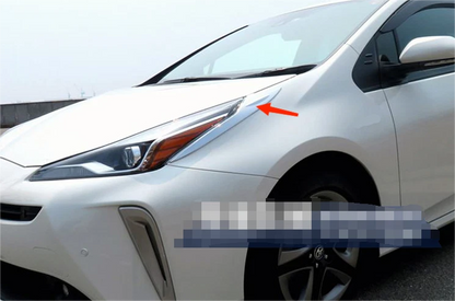 ABS Chrome Front Headlight Frame Lid Cover Trim for Toyota Prius (2019-2022) 2 x pcs