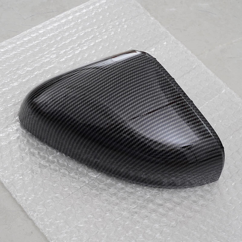 2 x Carbon Fiber Black Rearview Mirror Covers for Ford Fiesta (2018-2024)