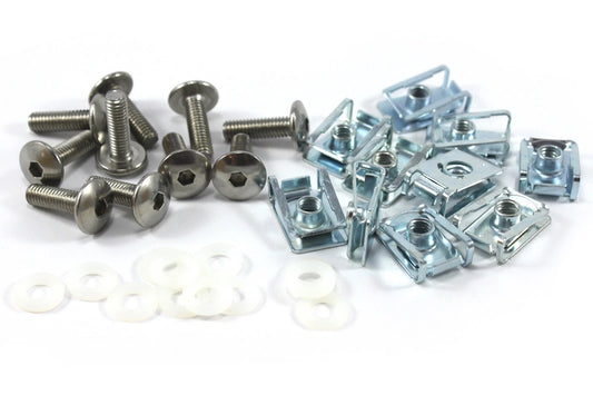 10x SS Fairing Bolts M6 6x20 Big Pan Head + Spire Clips