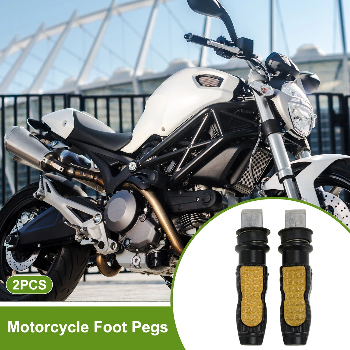 Foot Peg 5in Rear Footrest Pedal Gold Tone for Motorcycle