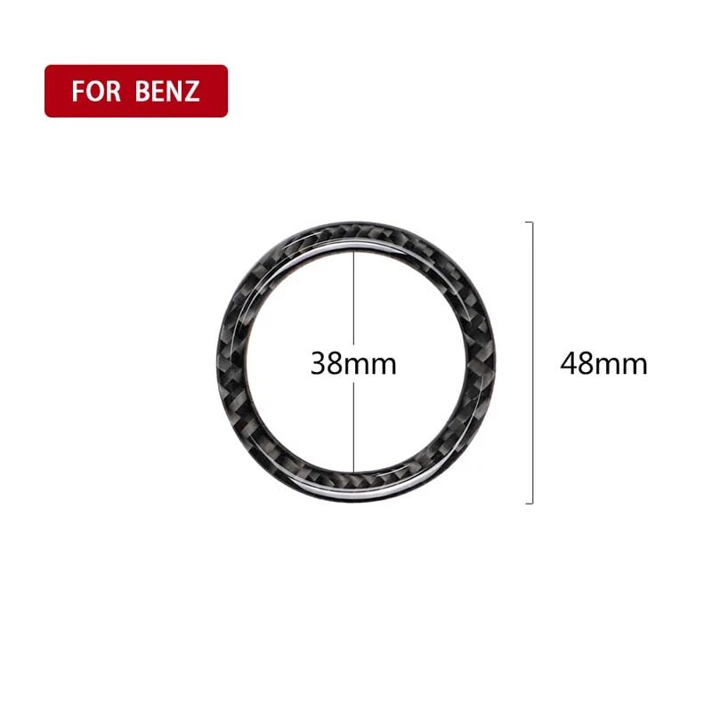 Carbon Fiber Engine Start Stop Cover Ring Trim Fit For Benz C-Class 2015-2018