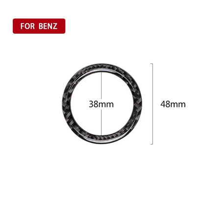 Carbon Fiber Engine Start Stop Cover Ring Trim Fit For Benz C-Class 2015-2018