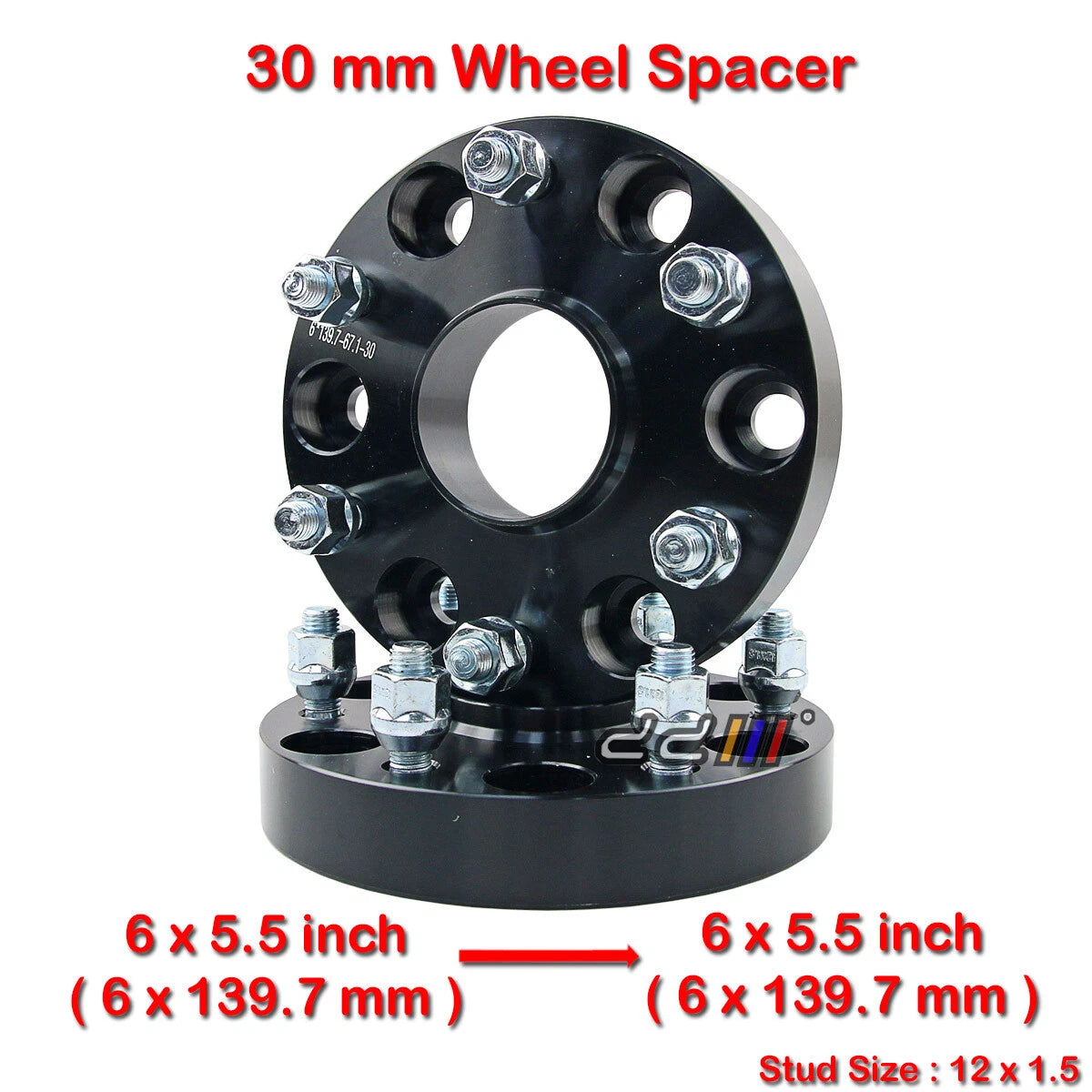 2 x 30mm 12x1.5 Hub Centric Wheel Spacers for Mitsubishi Triton (2005-2023)