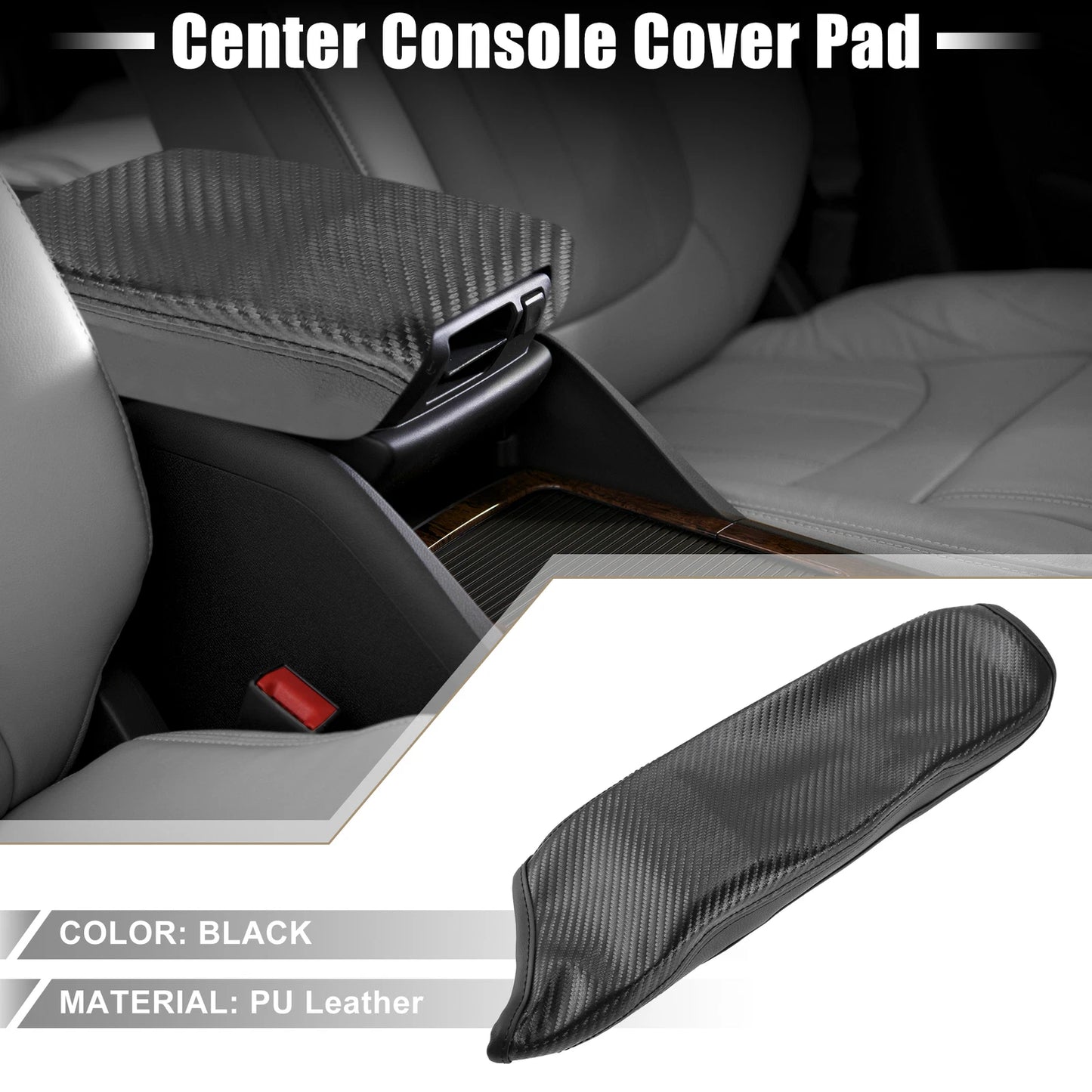 Car Center Console Cover for Toyota CHR 2020-2022 Carbon Fiber Black