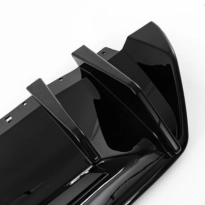 Gloss Black Rear Lower Bumper Finned Diffuser for Ford Mustang S650 (2024-2025)