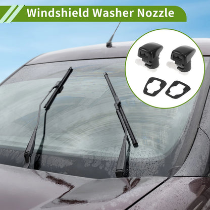 Windshield Washer Nozzle 2 x for Jeep Cherokee (2014-2017) Black