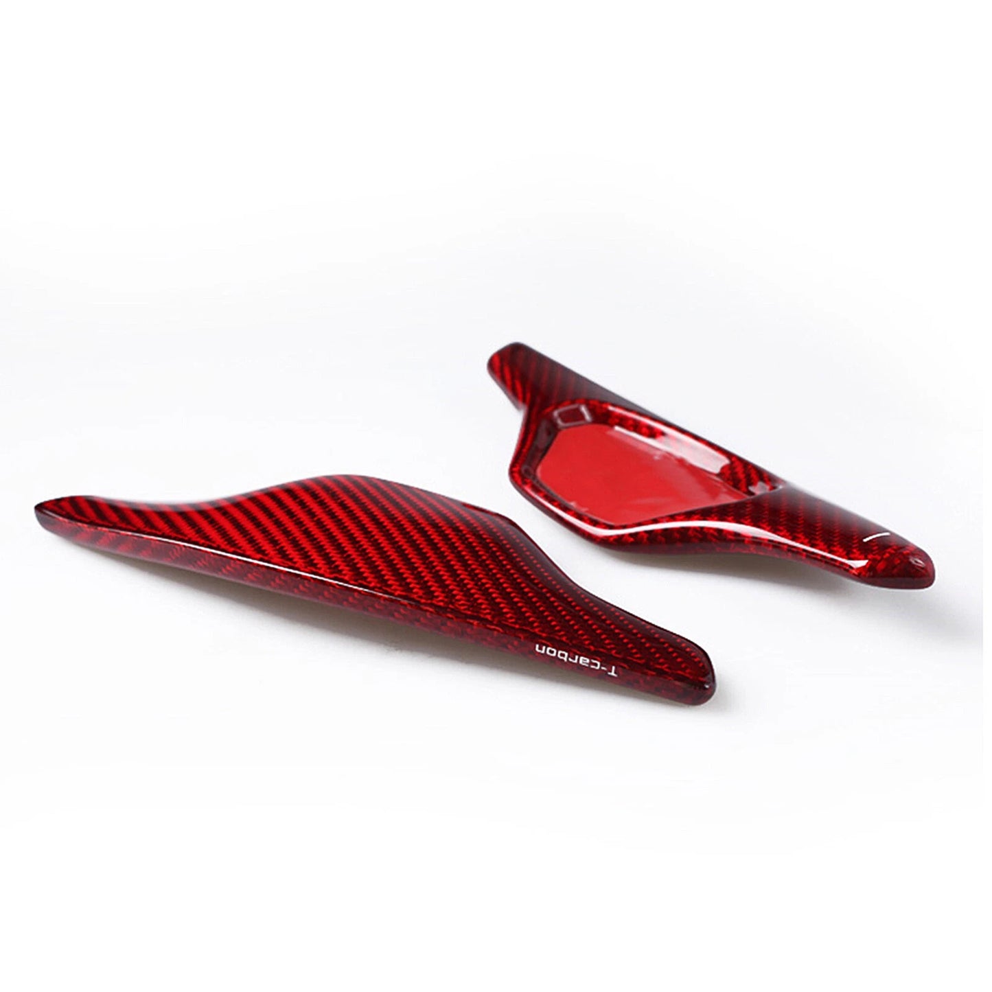 2 x Red Carbon Fiber Shift Paddle Extensions for Cadillac XTS (2013-2019)