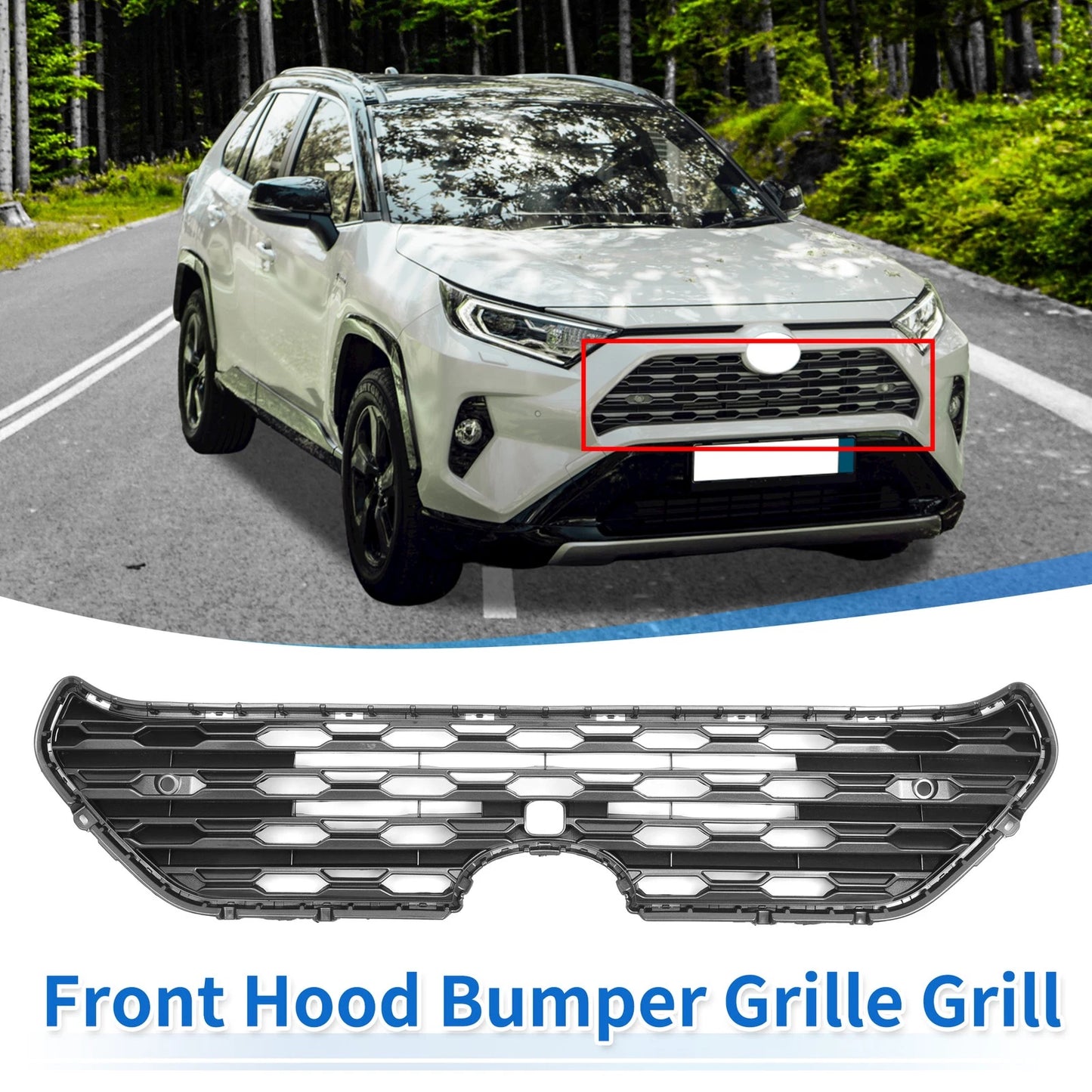 Front Bonnet Bumper Grille for Toyota RAV4 (2019-2022)