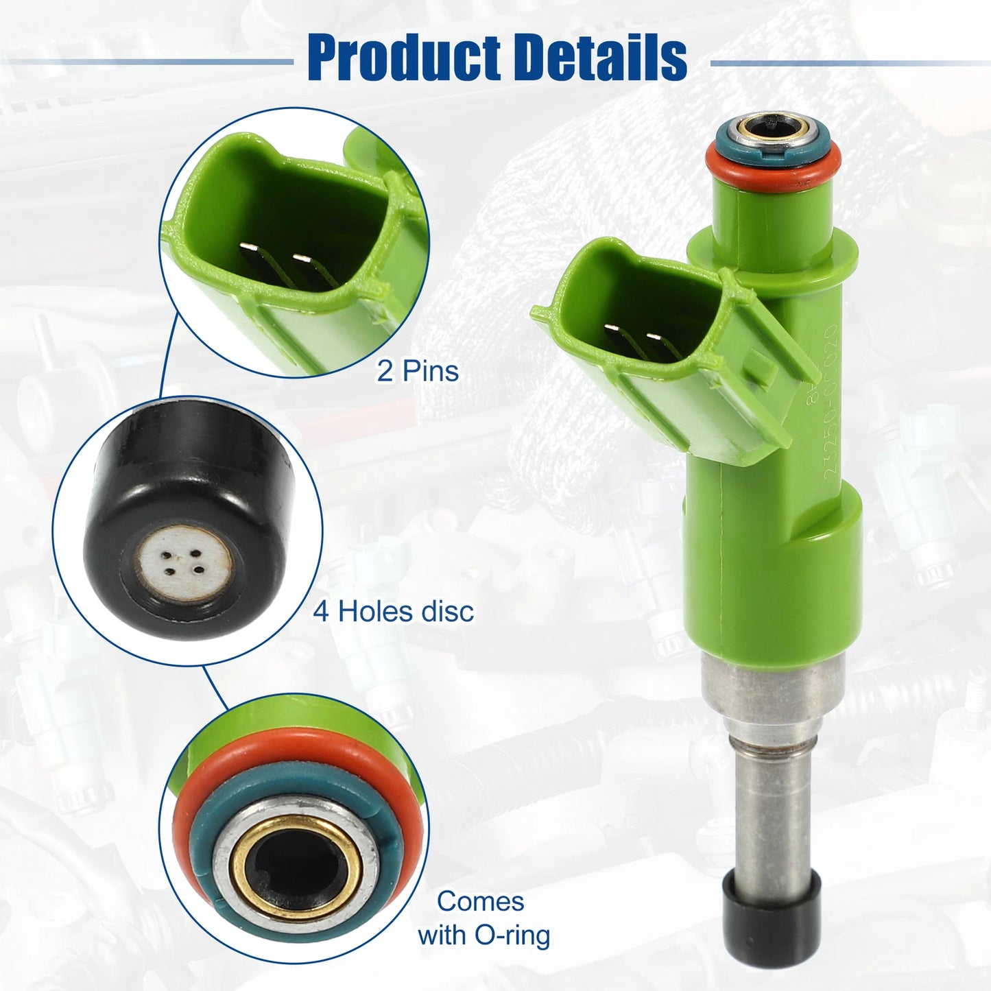 4 x Fuel Injector Nozzles for Toyota Hilux Vigo, Land Cruiser (2005-2015)