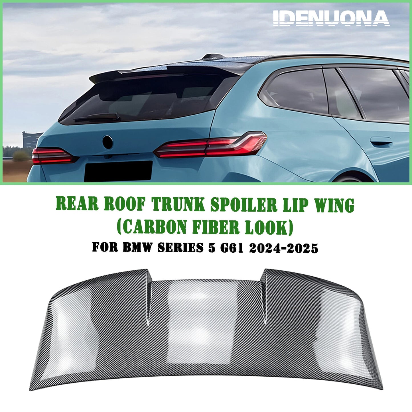 Rear Boot Spoiler Lip for BMW 5 Series G61 (2024-2025) 1 x Carbon Look