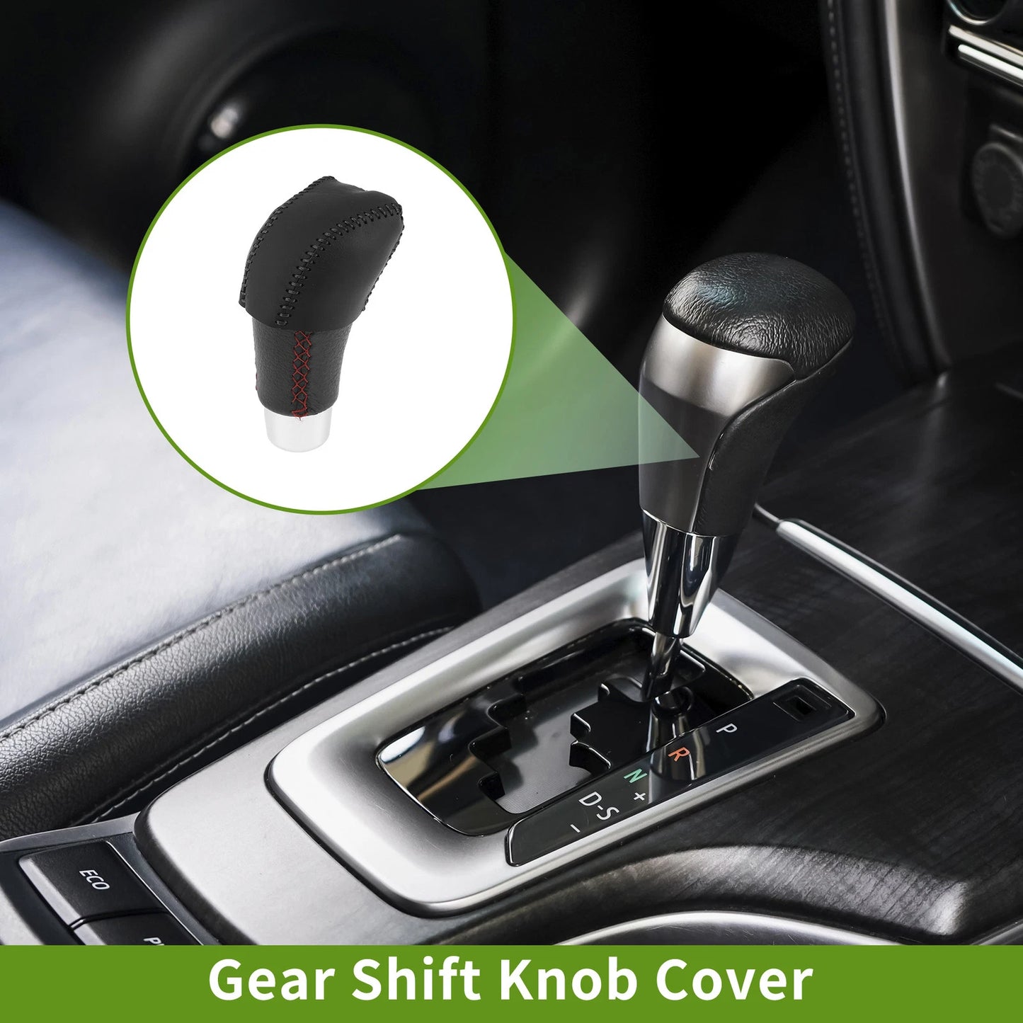 Car Gear Shift Knob Cover for Lexus RX350 2023-2024 Black Faux Leather