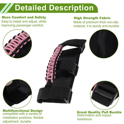 Roll Bar Grab Handles for Jeep Wrangler (1955-2023) - Pink