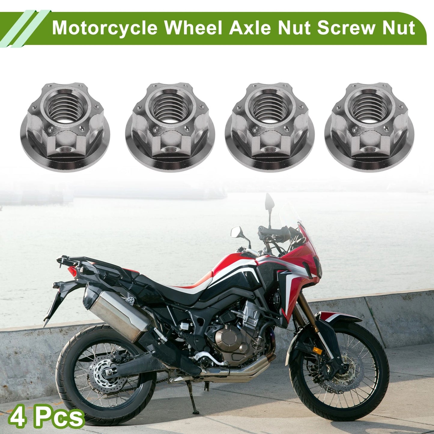 Wheel Axle Nut M8x1.25 for Cars/Motorcycles/Bicycles 4 x Pcs