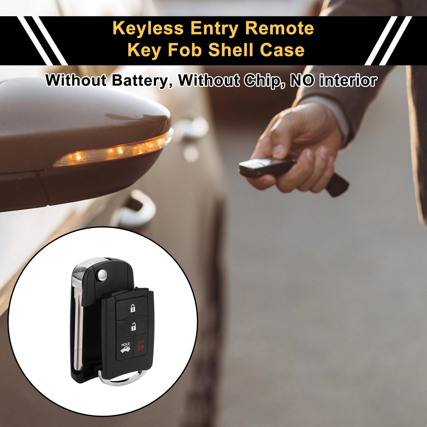 4 Button Key Fob Shell Case for Toyota RAV4 (2013-2015)