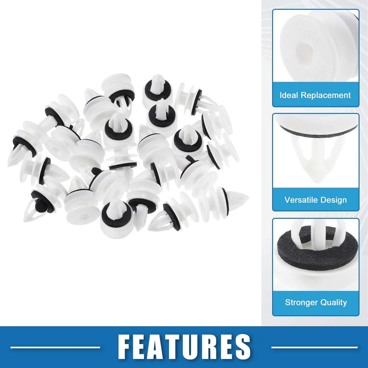 25 Pcs Door Panel Clips for Chevrolet Plastic White