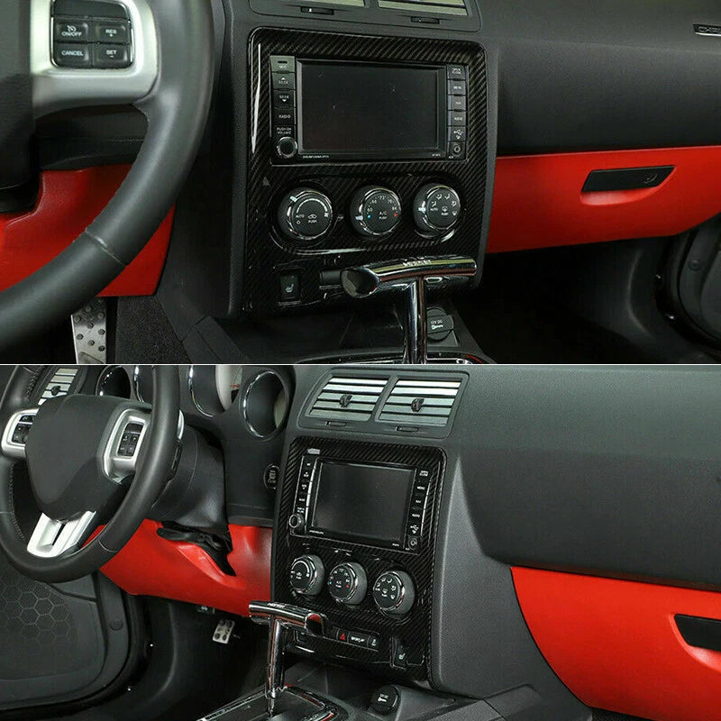 Carbon Fiber Central Navigation Panel Cover for Dodge Challenger (2009-2014)