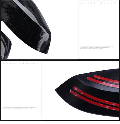 Black Add-on Side Mirror Cover Caps For BMW 3 Series F30 F32 F35 2013-2018